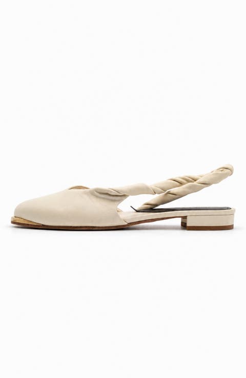 Sinead Pointed Slingback Mule Latte Cream