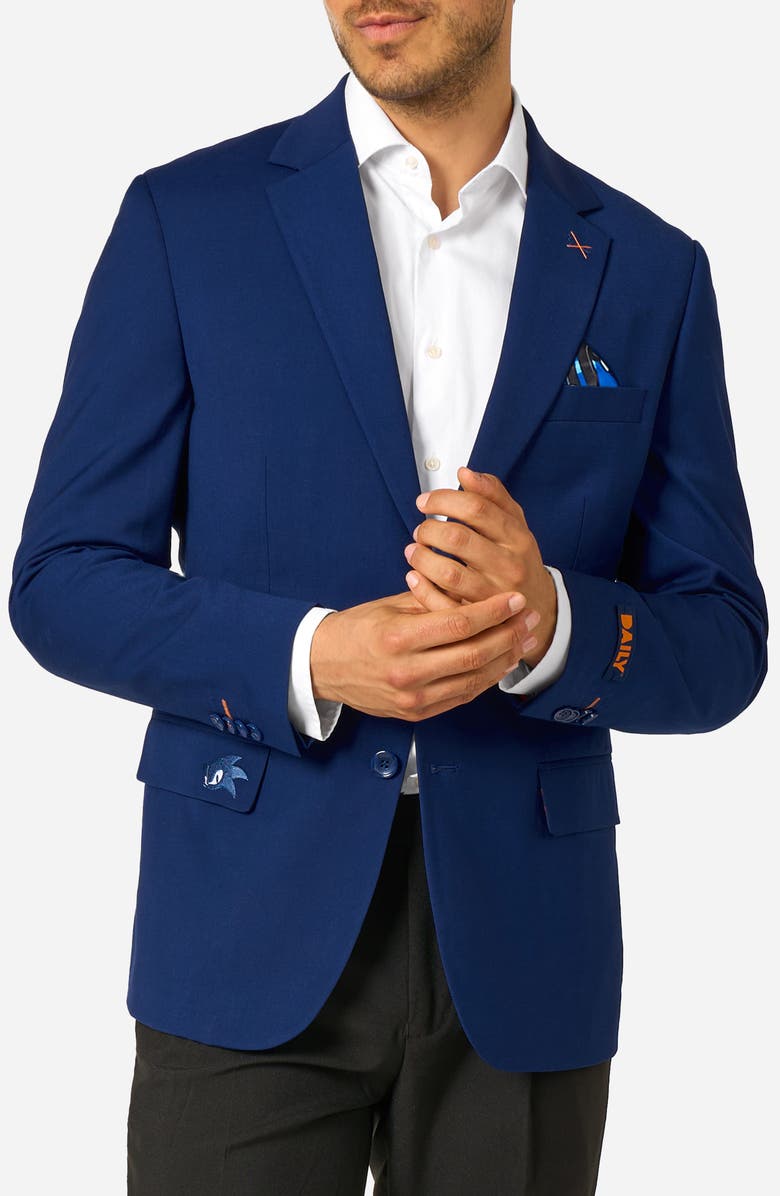 OppoSuits x Sonic the Hedgehog Daily Slim Fit Blue Sport Coat, Main, color, Blue