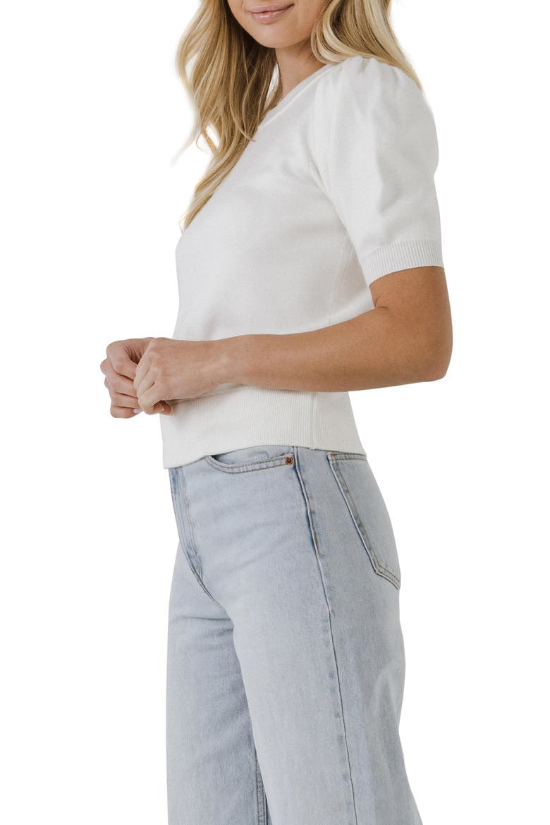 Puff Sleeve Sweater, Alternate, color, CREAM
