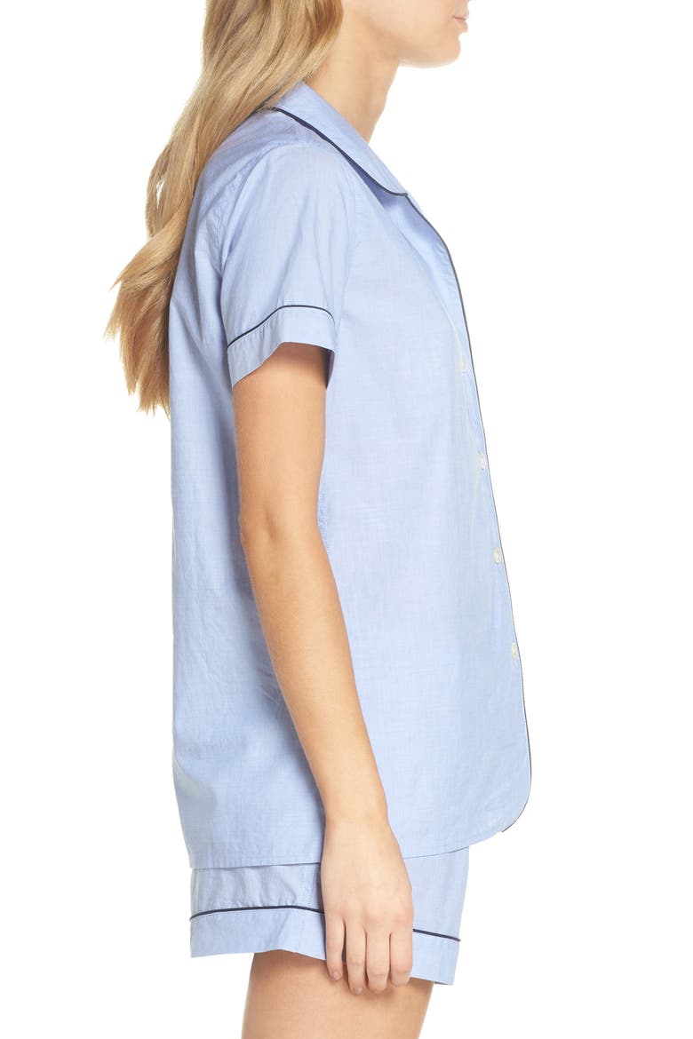 Tipped Short Pajamas, Alternate, color, HYDRANGEA