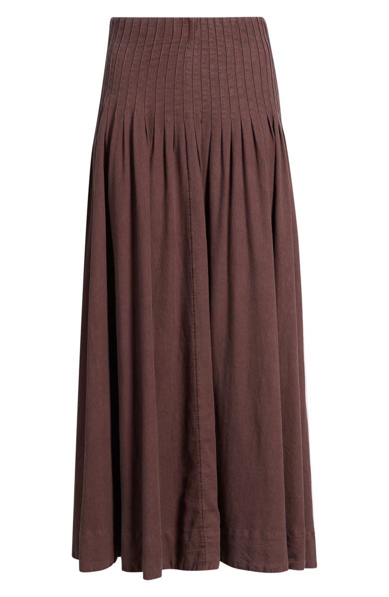 Treasure & Bond Pleat Accent Linen Blend Maxi Skirt, Main, color, 