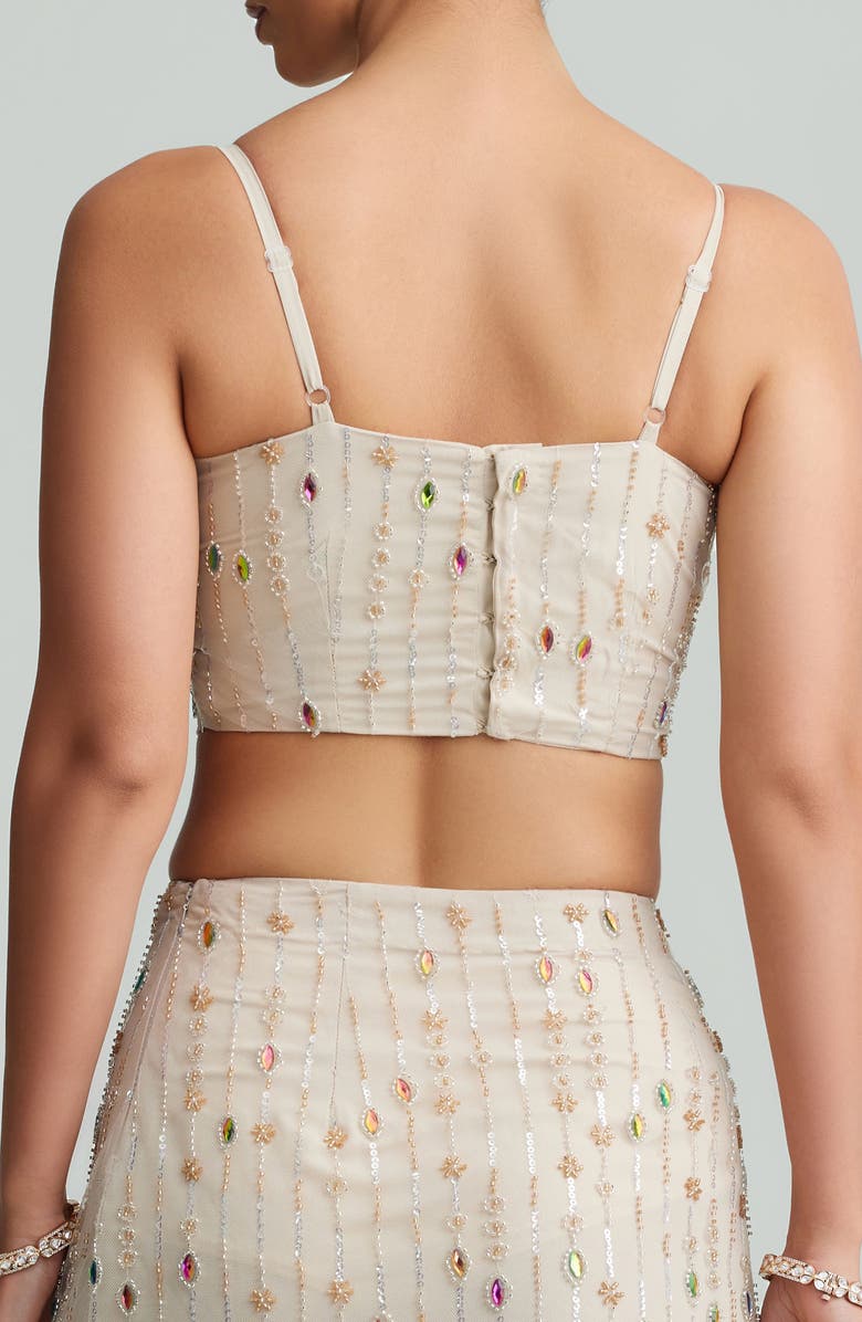 holiCHIC Isha Beaded Crop Camisole, Alternate, color, Ivory