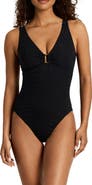 Lauren Ralph Lauren Ring Underwire One-Piece Swimsuit