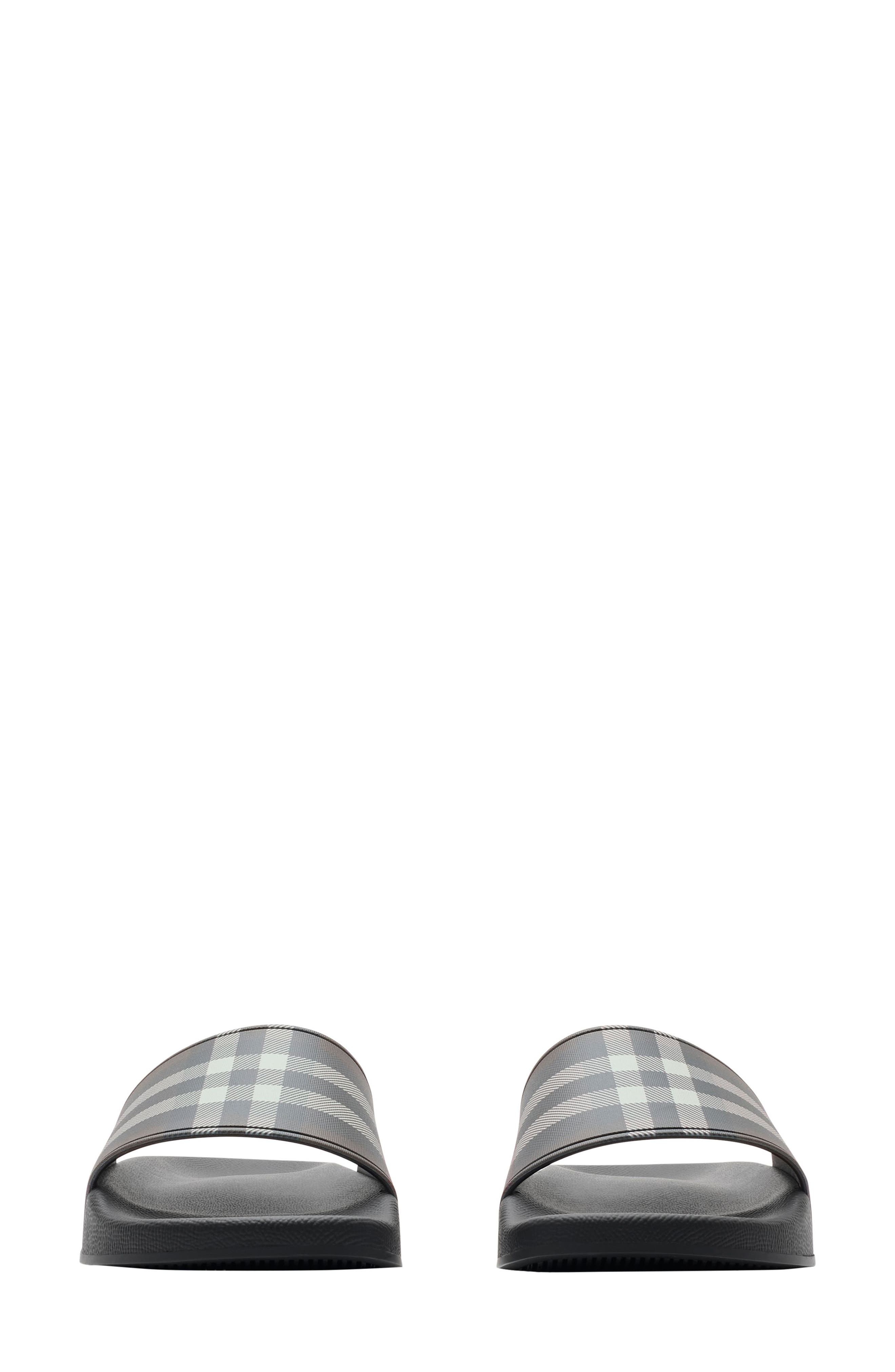 Burberry Furley Check Slide Sandal, Alternate, color, Mahogany Check