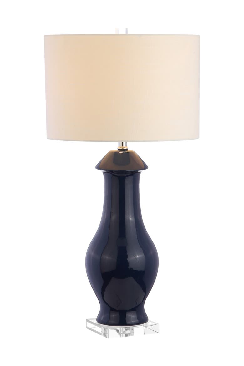 Liberty 31" Ceramic/Crystal LED Table Lamp, Navy/Clear, Main, color, Navy/Clear