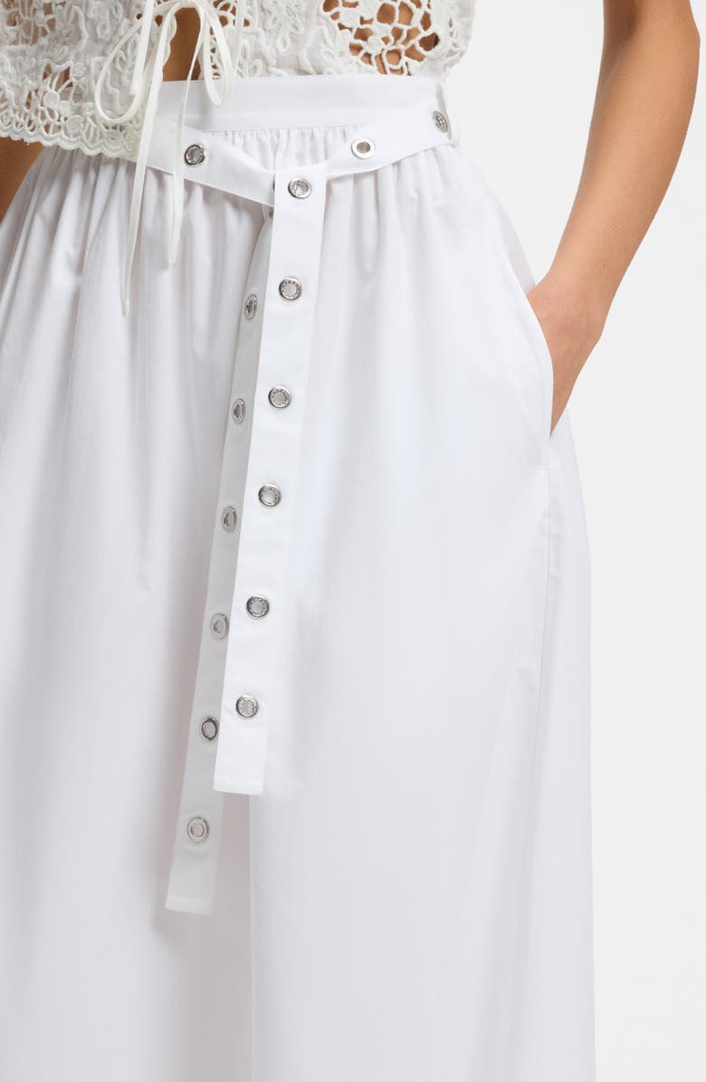 BOSS Orange Cotton Poplin Maxi Skirt, Alternate, color, White
