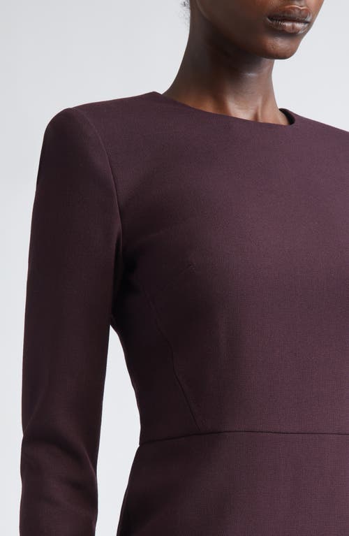 Victoria Beckham Fitted Long Sleeve Dress With Slit Back In Brown