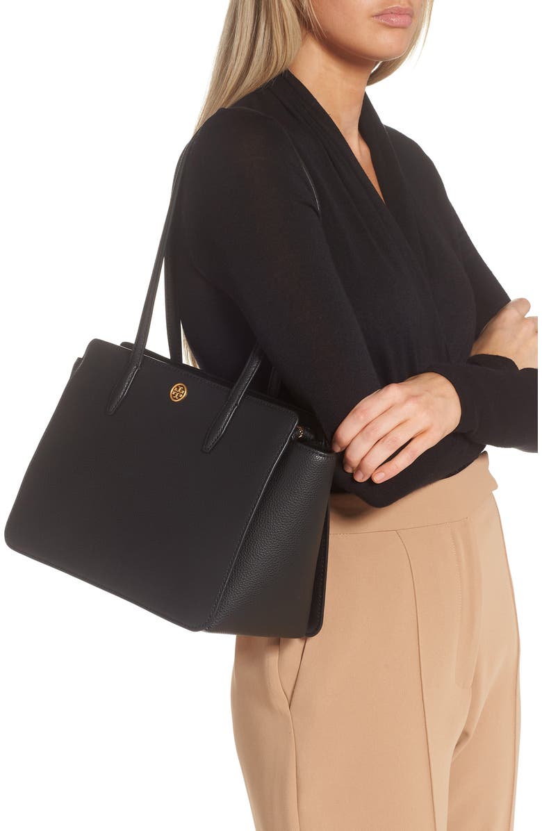 Tory Burch Robinson Small Leather Tote, Alternate, color,