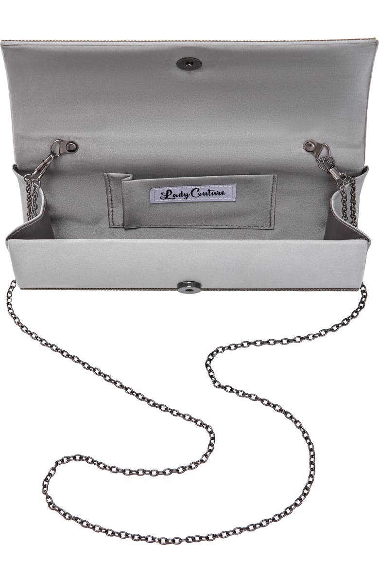 LADY COUTURE Radiant Rhinestone Clutch, Alternate, color, Pewter