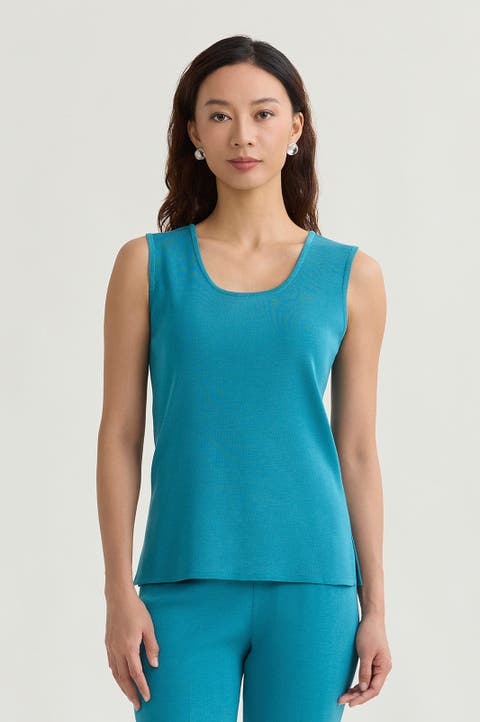 Mid-Length Scoop Neck Knit Tank