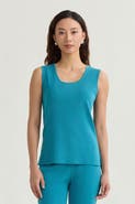 Ming Wang Mid-Length Scoop Neck Knit Tank