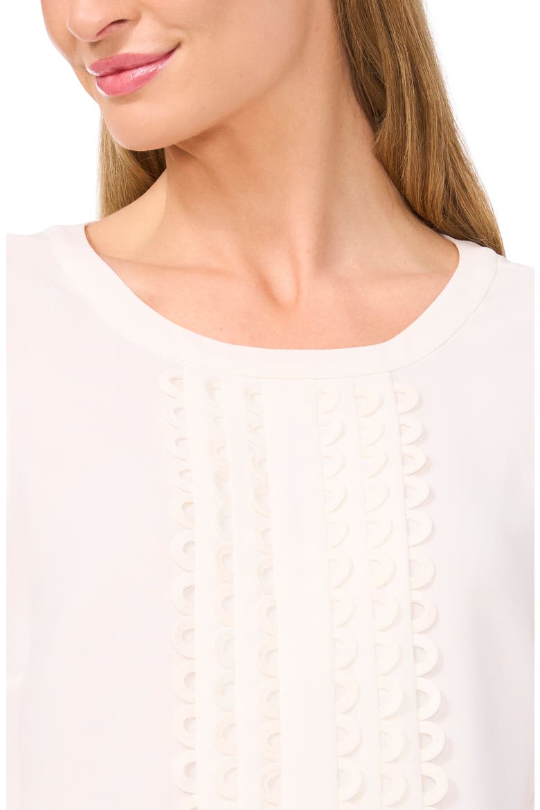 Scalloped Pintuck Pleat Sleeveless Crepe Top, Alternate, color, NEW IVORY