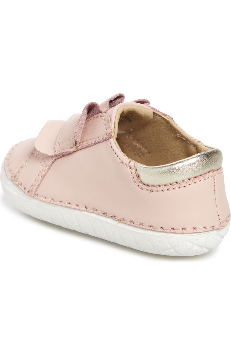 OLD SOLES Kids' Ruffle Strap Leather Sneaker, Alternate, color, Powder Pink / Gold