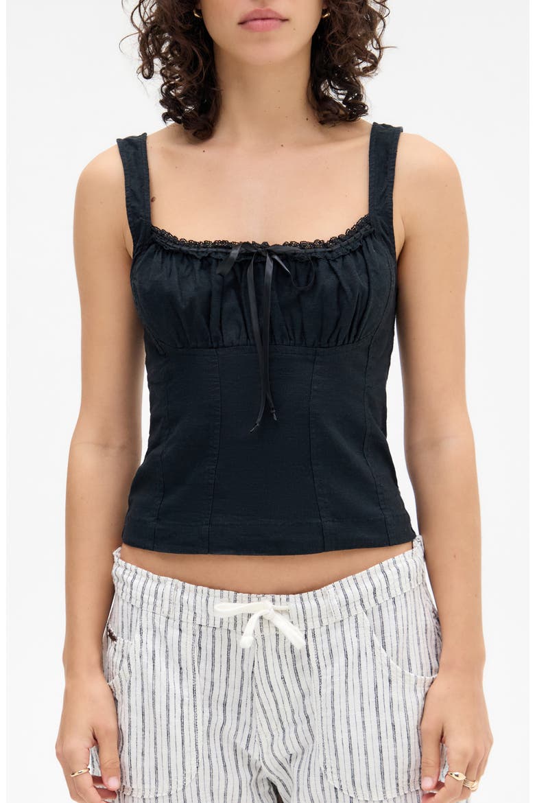 Prairie Linen Blend Camisole, Main, color, BLACK