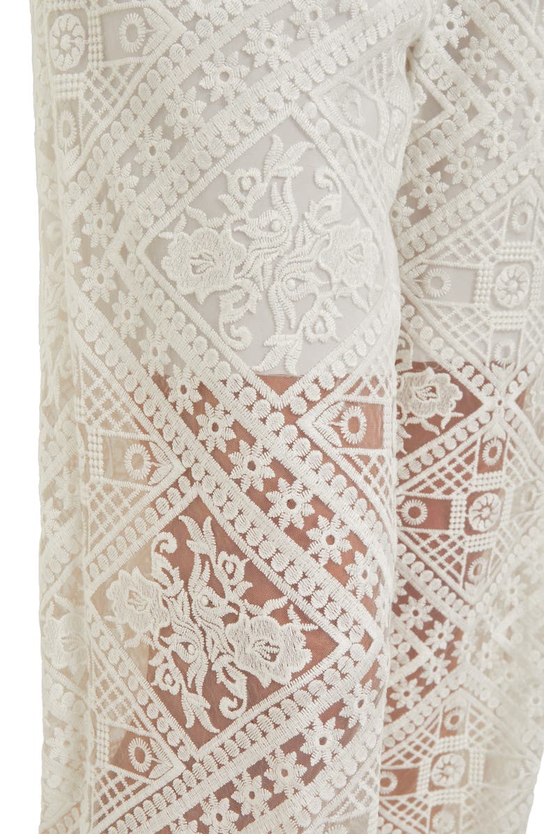 Misook Lace Straight Leg Pants, Alternate, color, White