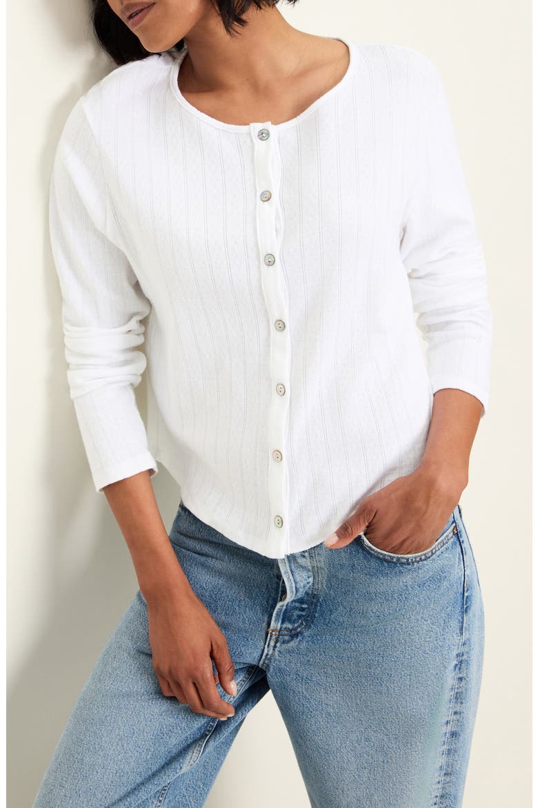 Mackenzie Pointelle Cardigan, Alternate, color, WHITE