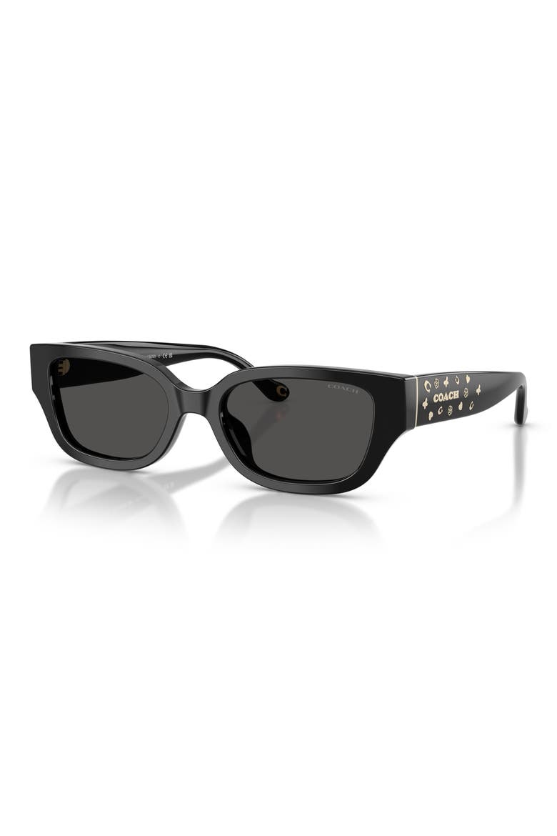 53mm Rectangular Sunglasses, Alternate, color, BLACK / GREY SOLID