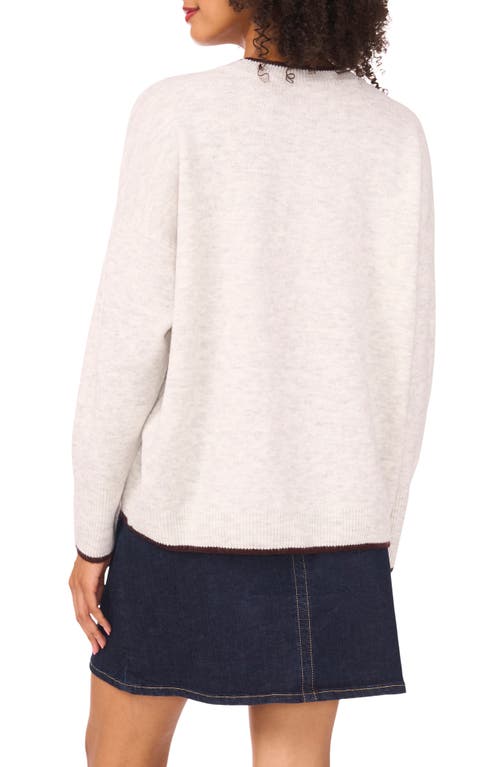 Vince Camuto Tipped Crewneck Sweater In Multi