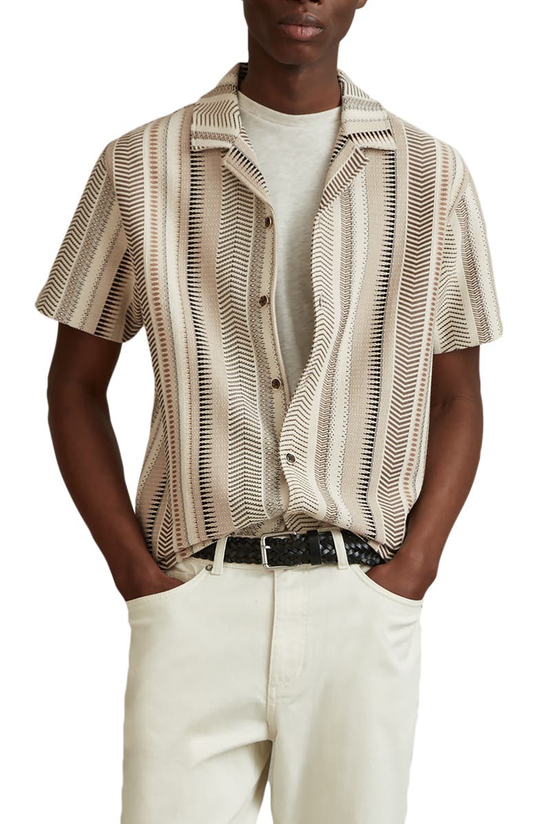 Reiss Archer Jacquard Camp Shirt, Main, color, 