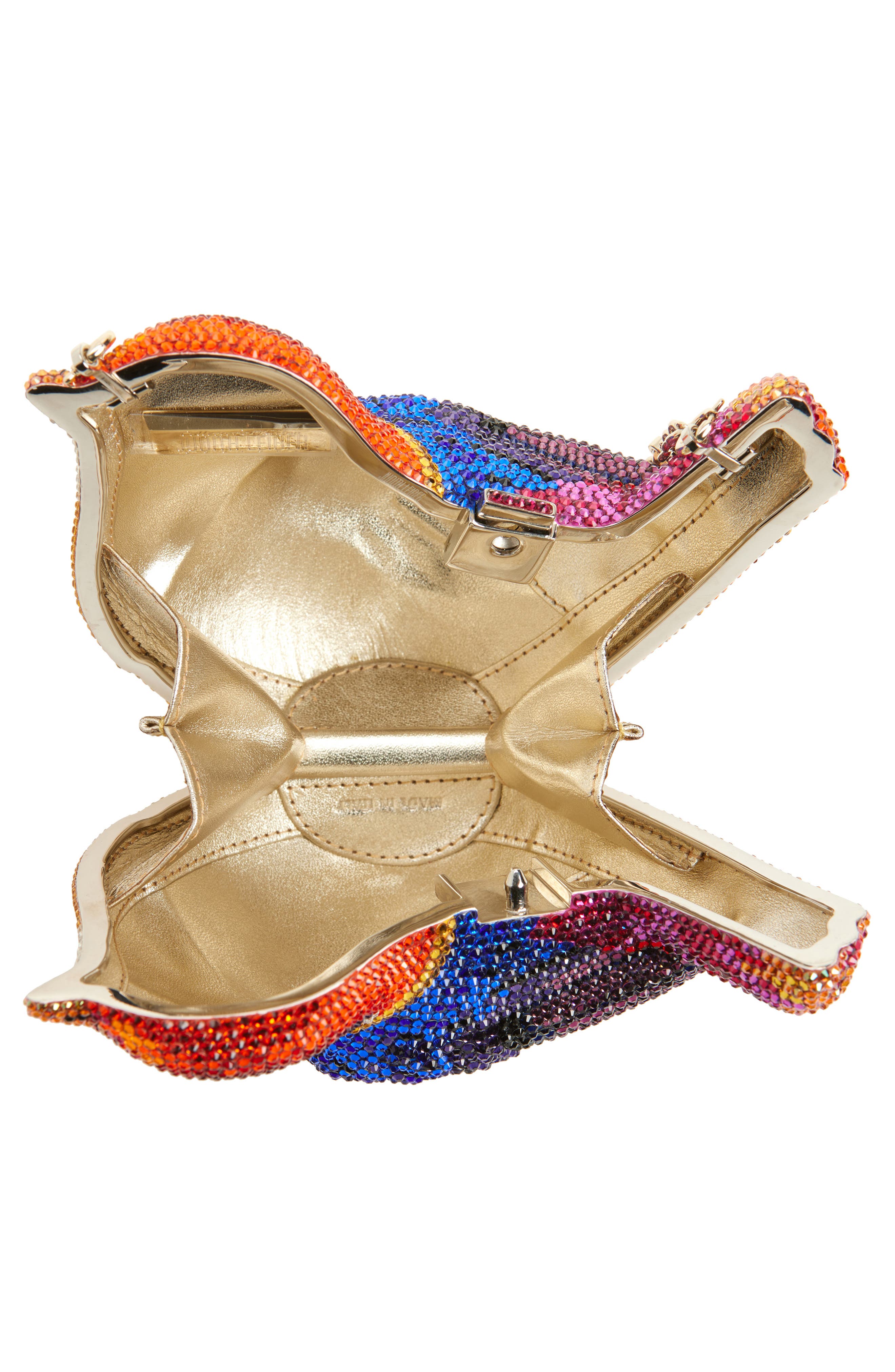 Judith Leiber Bird Kingfisher Crystal Embellished Clutch, Alternate, color, 