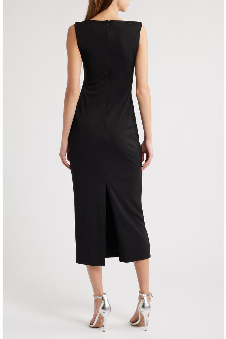 After Hours Cutout Sleeveless Midi Dress, Alternate, color, ONYX