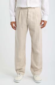 ALEX CRANE Alta Pleated Linen Trousers