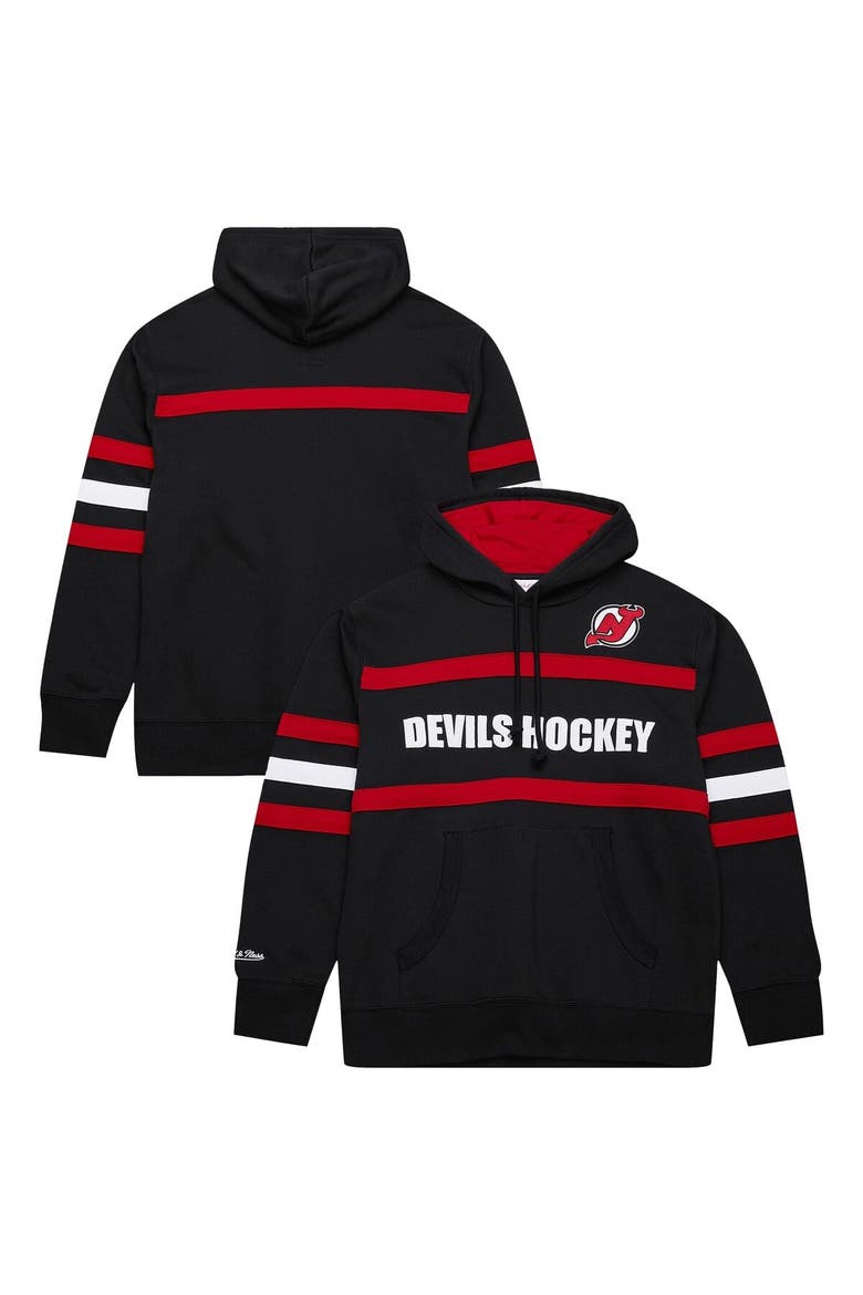 Men's Mitchell & Ness Black New Jersey Devils Head Coach Slogan Pullover Hoodie, Main, color, Black
