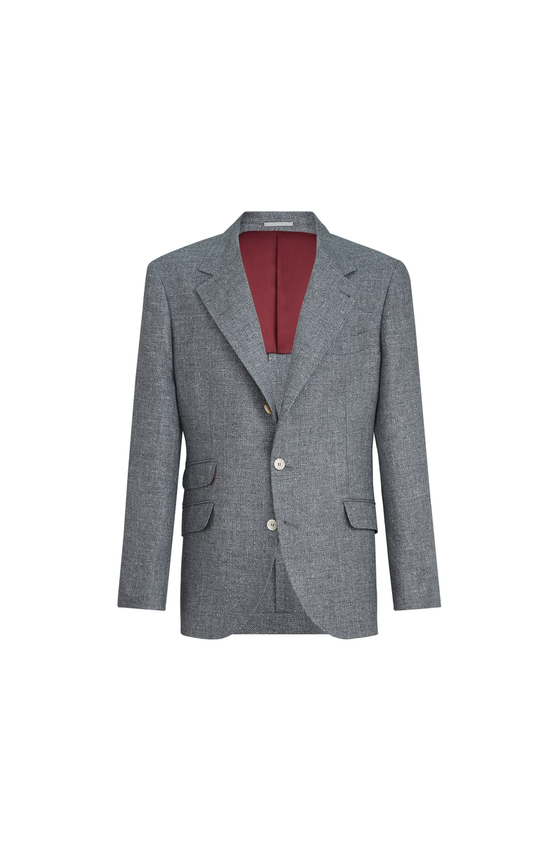 Brunello Cucinelli Hopsack deconstructed blazer, Alternate, color, Medium Grey