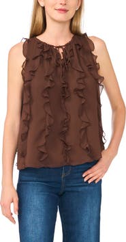 Halogen® Ruffle Sleeveless Top