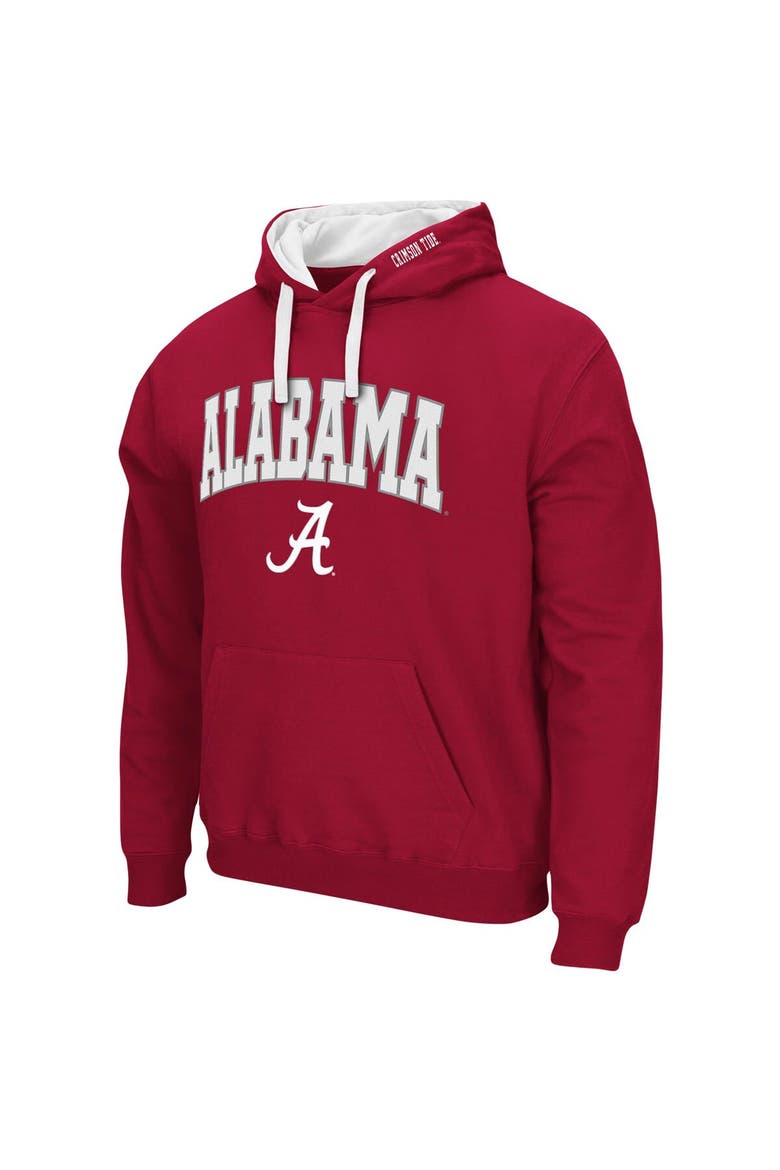 Men's Colosseum Crimson Alabama Crimson Tide Big & Tall Arch & Logo 2.0 Pullover Hoodie, Alternate, color, Crimson