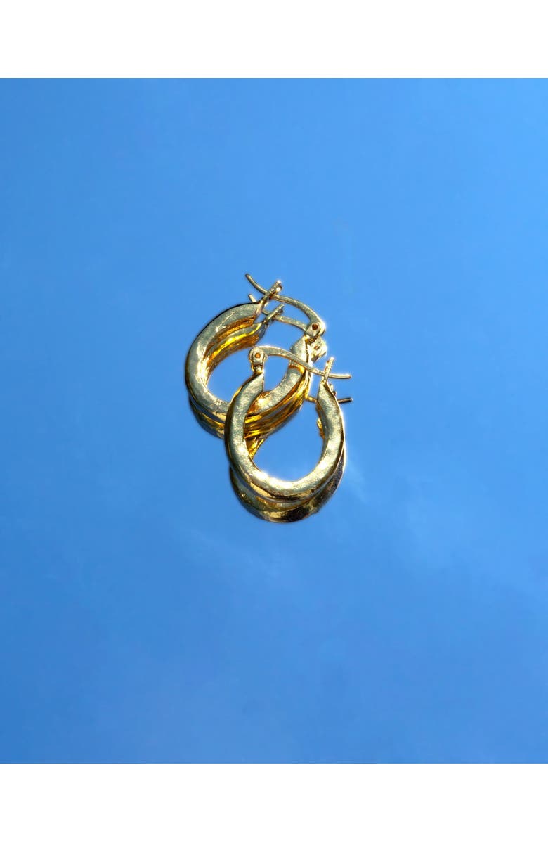 Ottoman Hands Caprice Hoop Earrings, Alternate, color, Brass