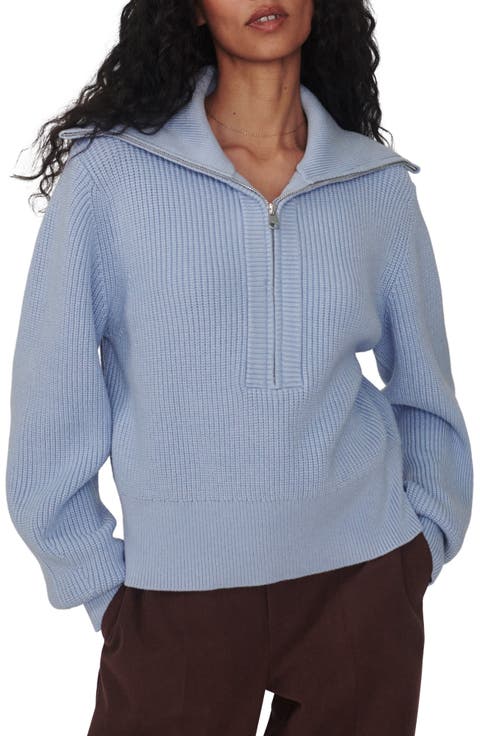 Maura Rib Half Zip Sweater