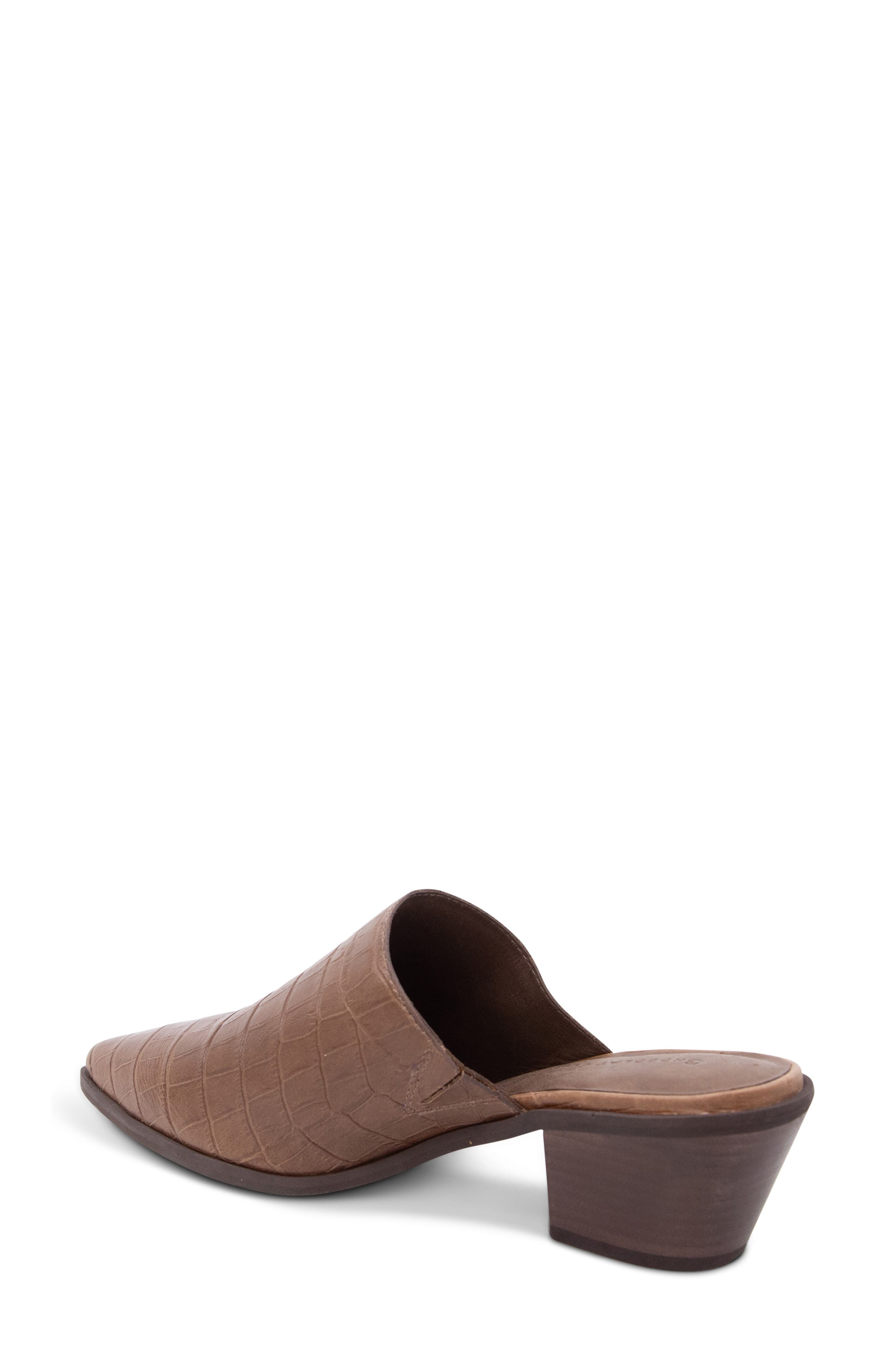 Cellia Pointed Toe Mule, Alternate, color, BROWN EMBOSSED CROCO