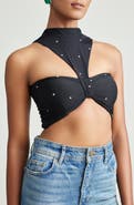 holiCHIC Genna Sequin Cutout Crop Top