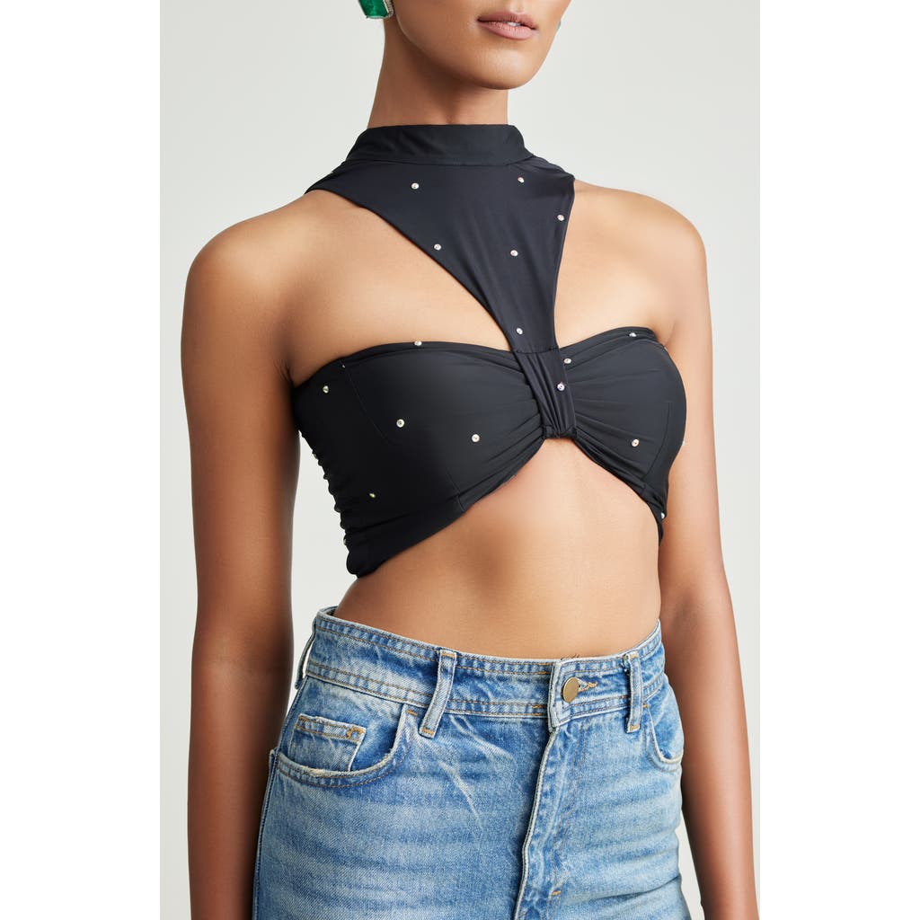 Holichic Genna Sequin Cutout Crop Top
