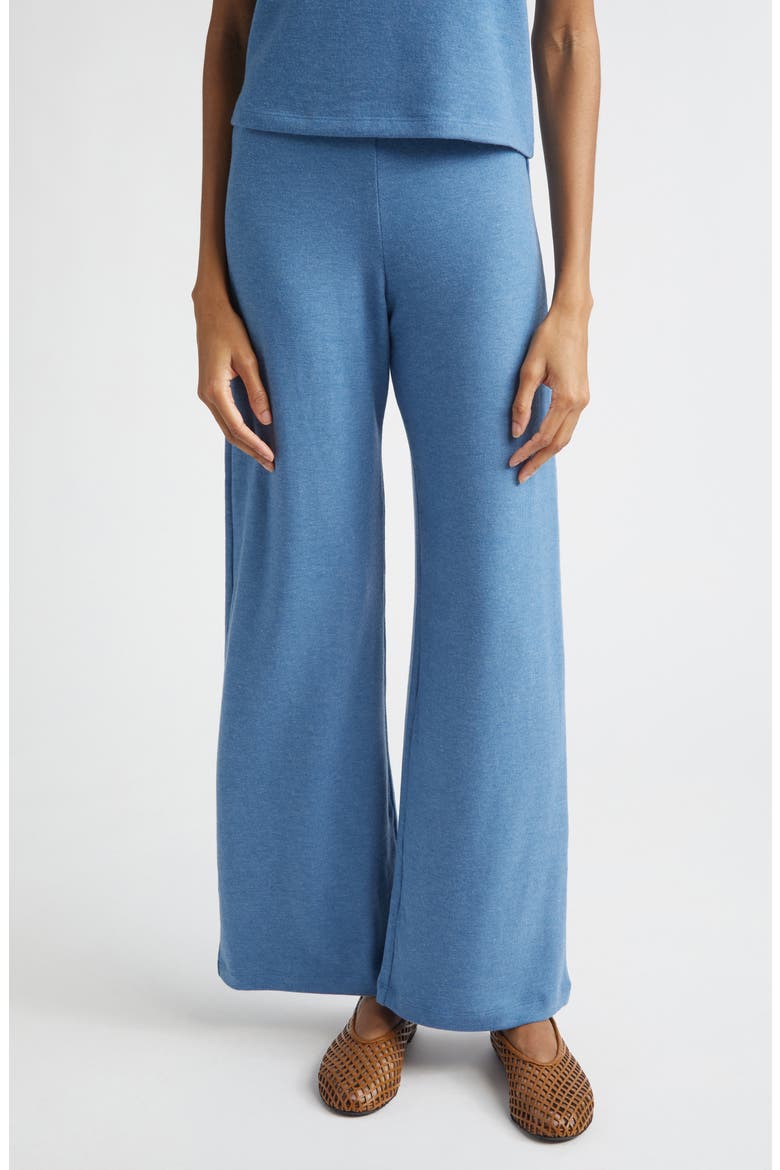 Lauren Wide Leg Knit Pants, Main, color, BLEUET MELANGE