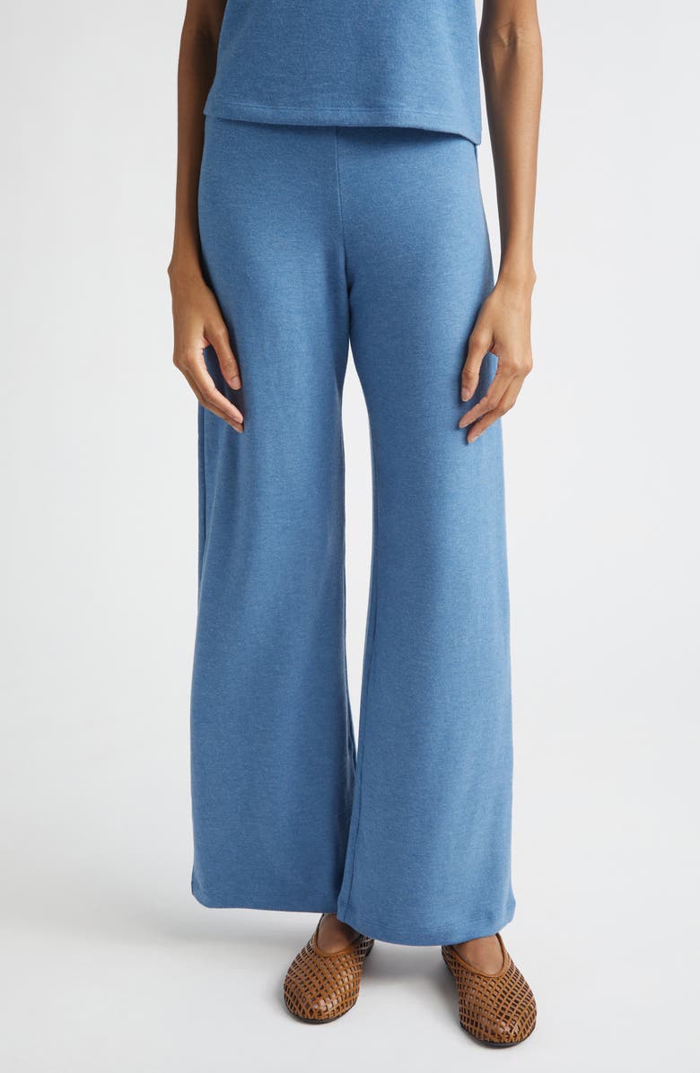 LESET Lauren Wide Leg Knit Pants, Main, color, Bleuet Melange
