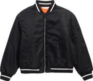 Palm Angels Kids' Curved Logo Oversize Bomber Jacket