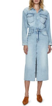Pistola Amira Long Sleeve Denim Midi Dress
