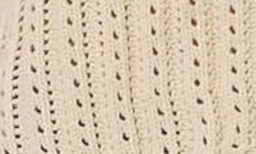 Blu Pepper Pointelle Button Front Crop Cardigan In Brown