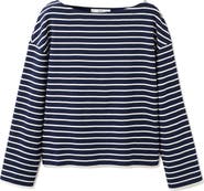 MANGO Stripe Boatneck Sweatshirt