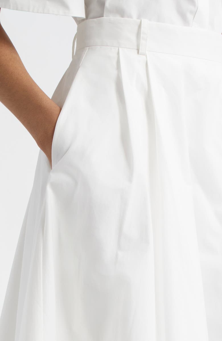 Róhe Ladder Stitch Inset Cotton Skirt, Alternate, color, Optic White