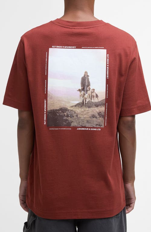 Barbour Parkend Photo Cotton Graphic T-shirt In Red