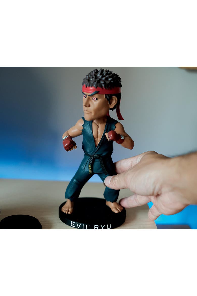 Street Fighter Evil Ryu 8-Inch Resin Bobblehead Figure | Toynk Exclusive, Alternate, color, Blue