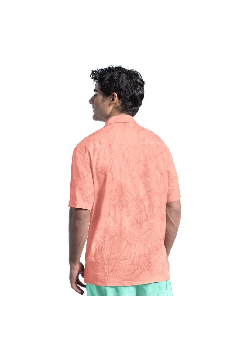 Men's Margaritaville Coral New York Mets Linen Party Button-Up Shirt, Alternate, color, Coral