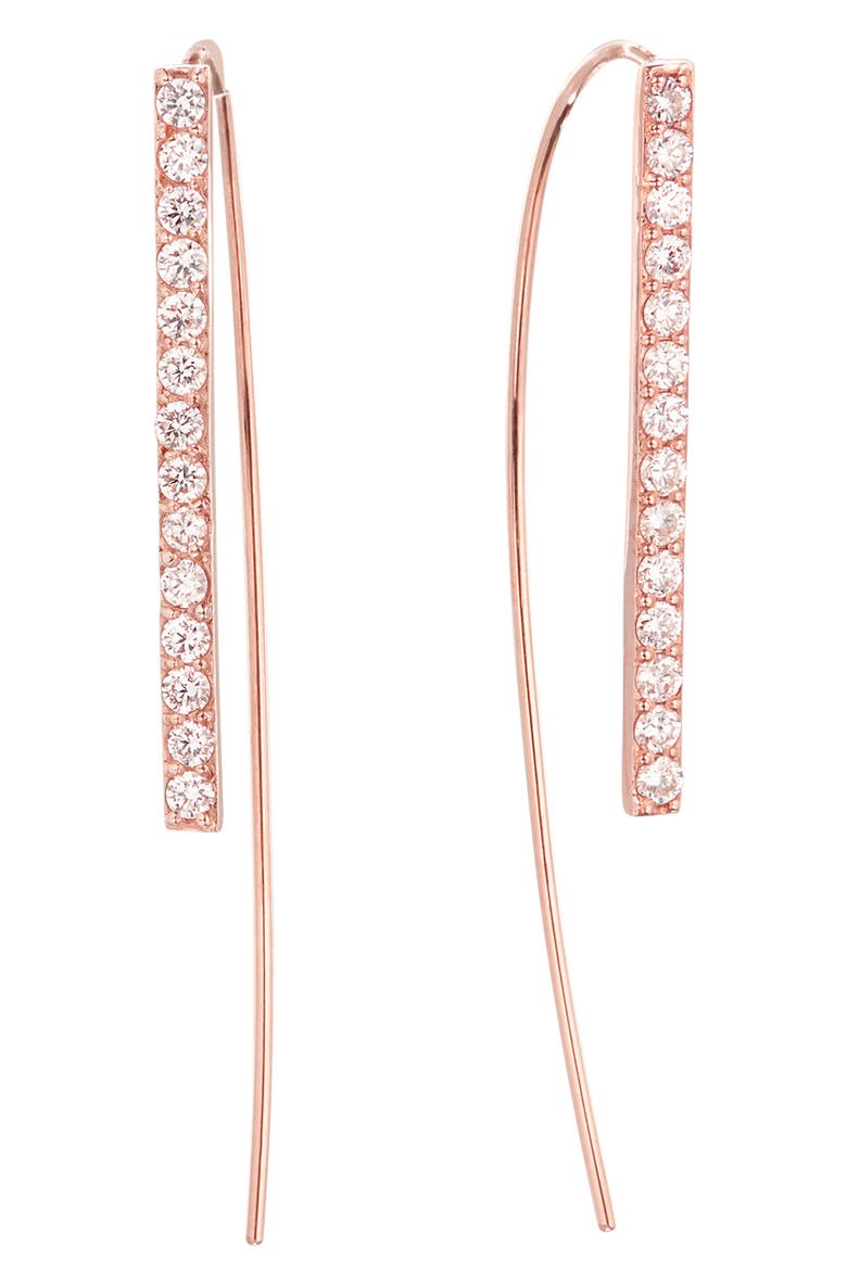 Diamond Threader Earrings, Main, color, ROSE GOLD