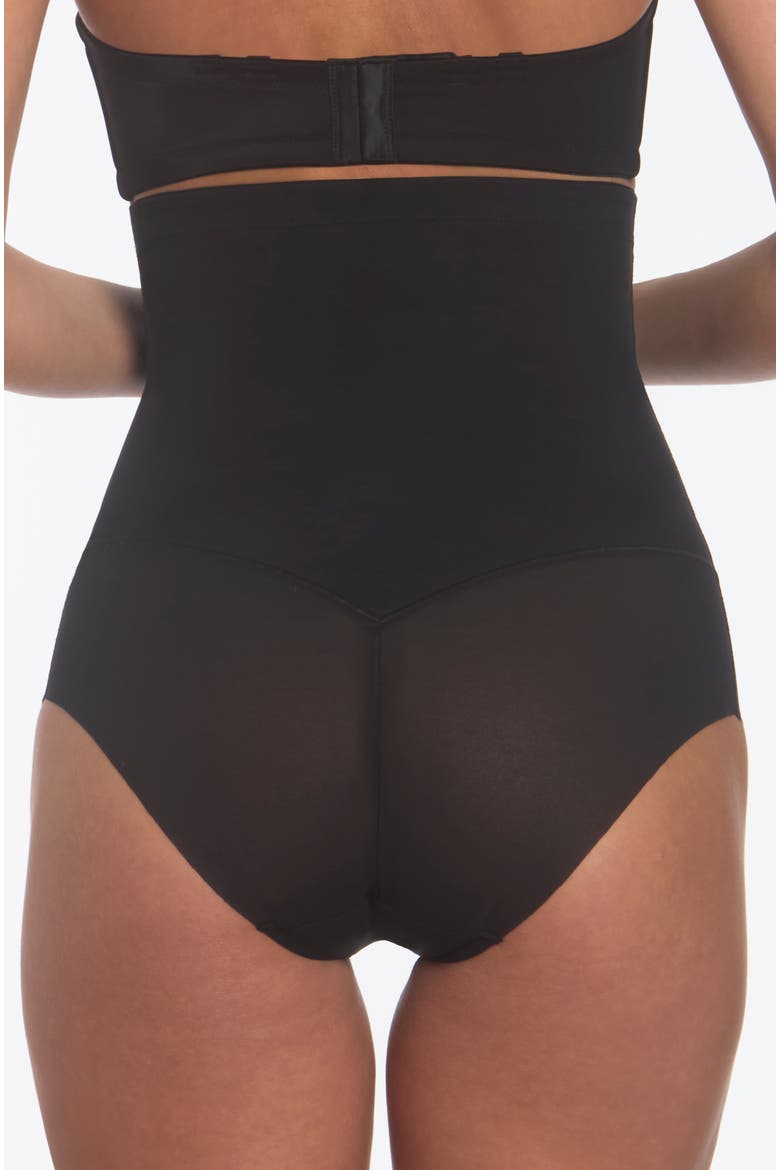 Firm Control High Waist Slimming Brief with Cotton Gusset, Alternate, color, Black