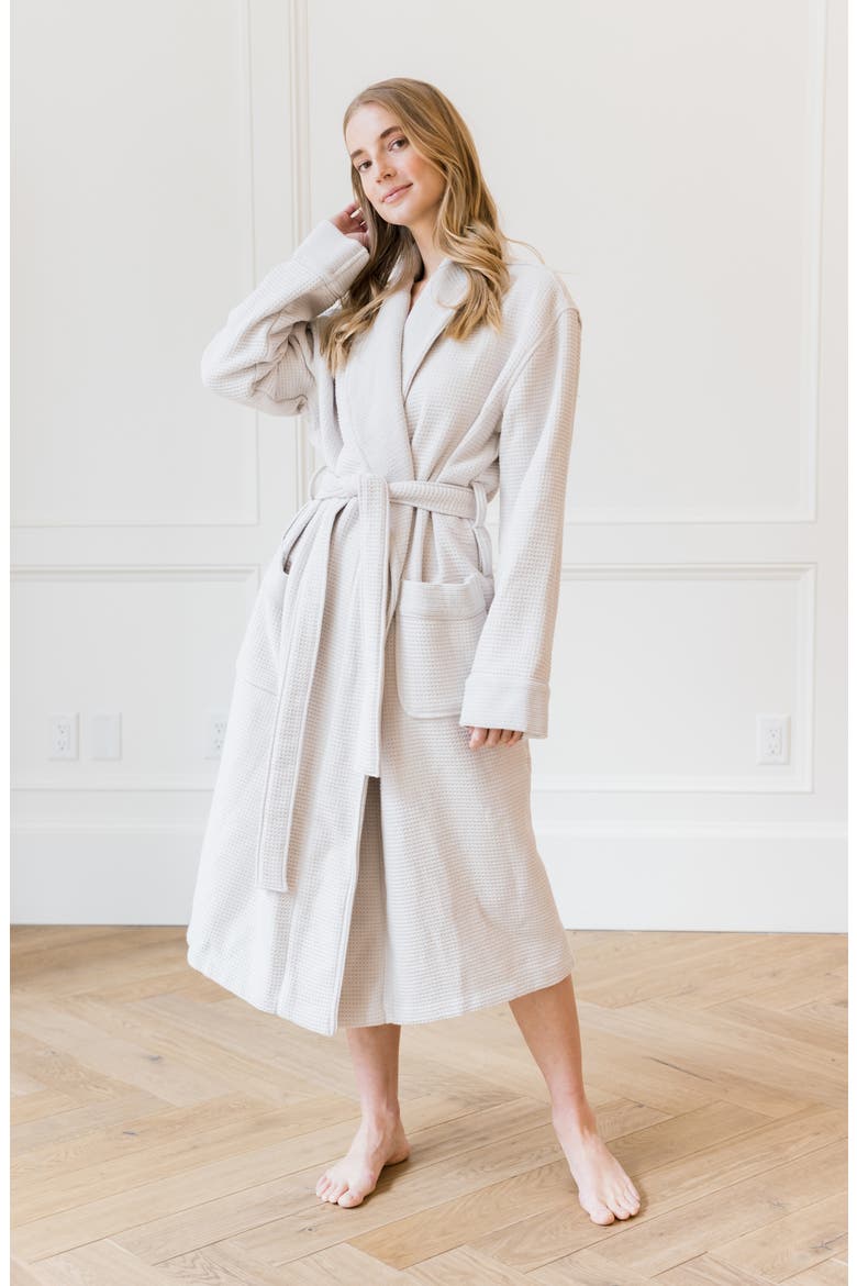 Waffle Terry Robe, Alternate, color, LIGHT GREYDNU