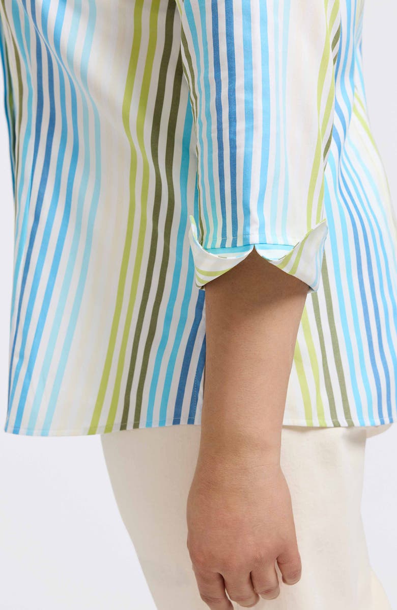 Foxcroft Taylor Stripe Cotton Button-Up Shirt, Alternate, color, 