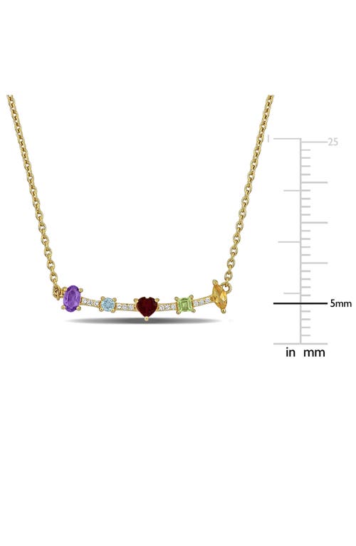 Delmar Semiprecious Stone & Lab-grown White Sapphire Bar Pendant Necklace In Multi